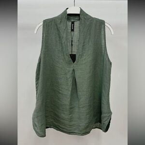 Elegant Top Linen sleeveless v-neck top. Small, Medium and Large
